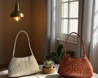 Raiuyow Woven Tote Handbag For Women - Vegan Leather Braided Shoulder Bag, Top Handle Clutch Purse - View #2