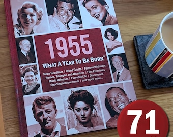 1955: Wat een jaar om geboren te worden | Cadeauboek met harde kaft ter ere van de 71e verjaardag | Britse editie