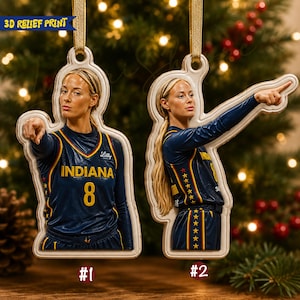 Decorazione in acrilico con meme di Sophie Cunningham, decorazione divertente a tema basket, decorazione natalizia divertente