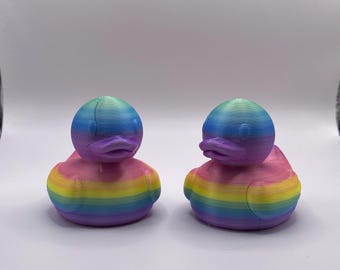 Jeep Ducking Rainbow Pride Duck Car Buddy – 3D Printed Jeep Duck – Dashboard Duck Gift – Cute Rainbow Duck Figurine – Keep Ducking