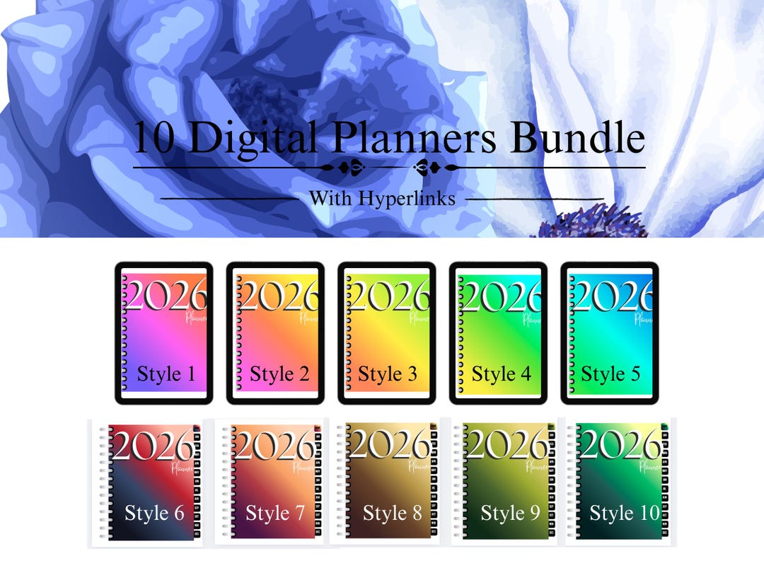 Ultimate Digital Planner Bundle 2026 | 10 Hyperlinked Digital Planners ...