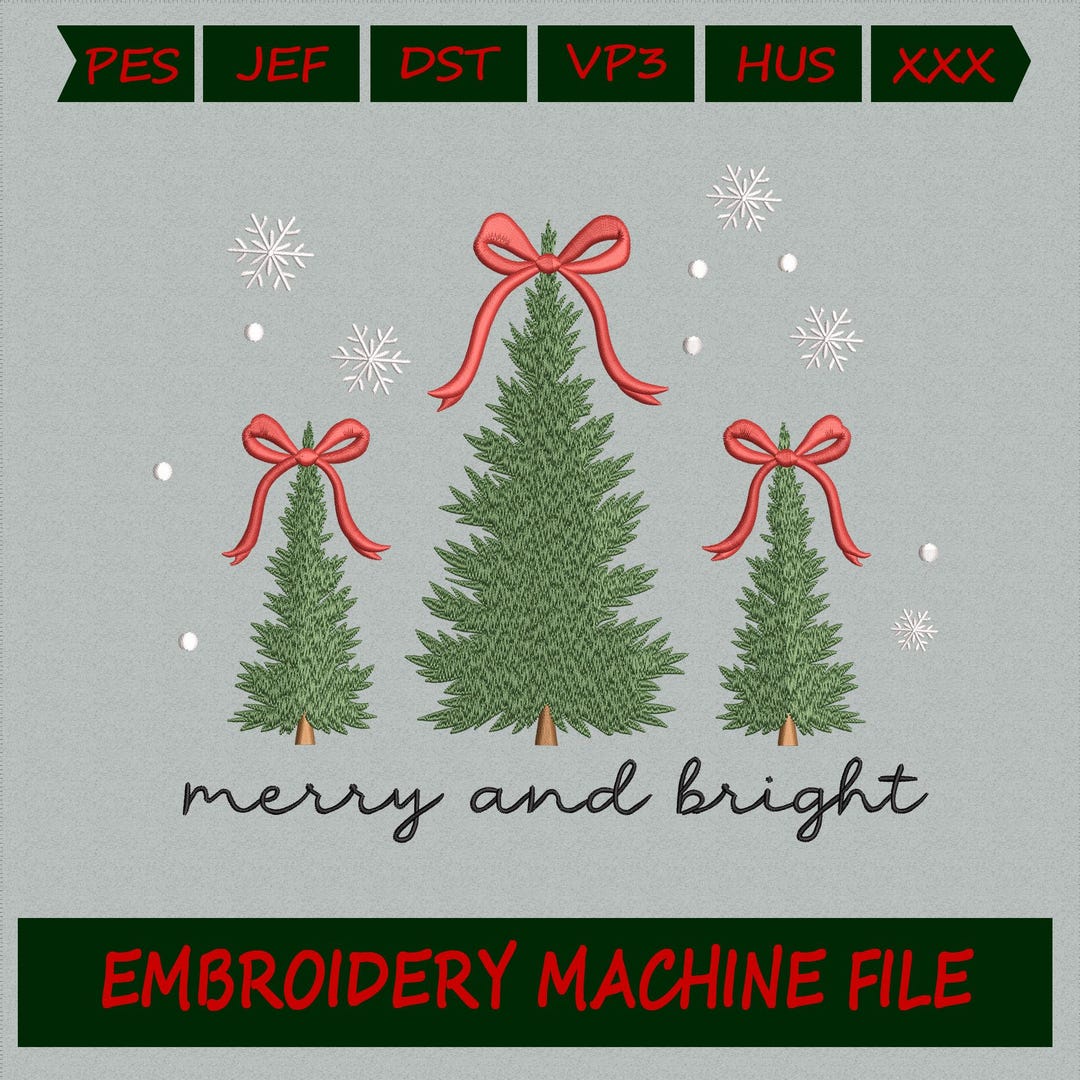 Christmas Tree Machine Christmas Tree Machine Embroidery Design, Holiday Stitch Pattern ...