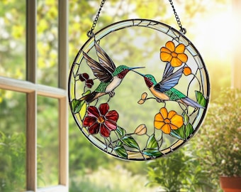 Hummingbird Acrylic Suncatcher Window Hanging, Nature Lover Gift, Garden Lover Gift, Mom Gift