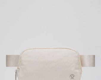 Compact Belt Bag | Light Ivory Crossbody Waist Pouch, Adjustable Strap