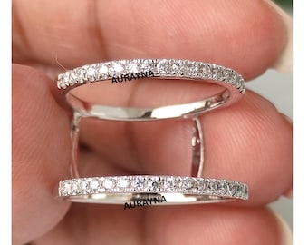 Smart-Ring-Enhancer-Band, kompatibel mit Oura Ring Slim Gen 3 & Gen 4, gebogener Ringschutz, Silber Stapelring Jacke, Jubiläumsgeschenk für