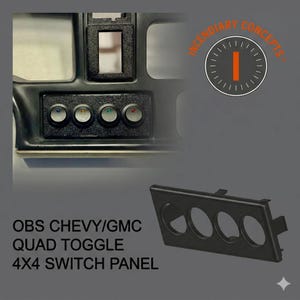 95–02 Chevy GMC OBS 4x4 Switch Bezel Quad 20mm Round Toggle