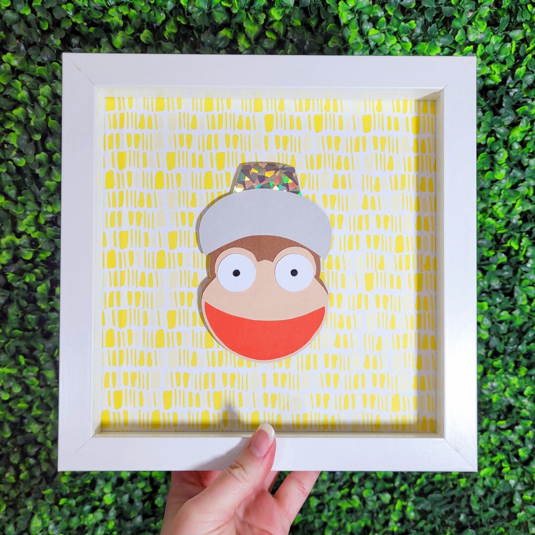 Ape Escape Holographic Papercraft Shadow Box Handmade Madetoorder