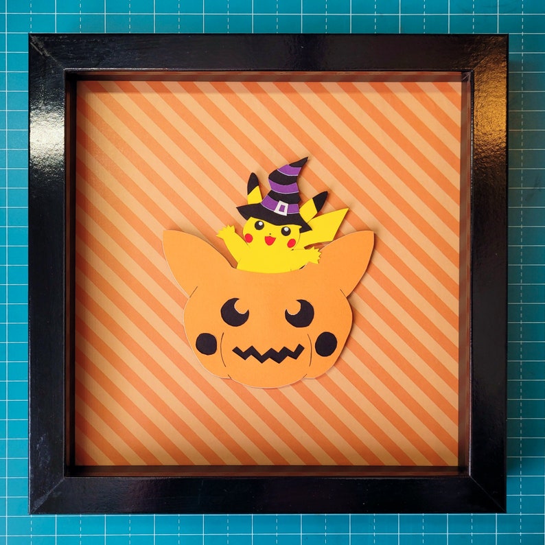 Pikapumpkin Papercraft Shadow Box Handmade Paper Art Etsy