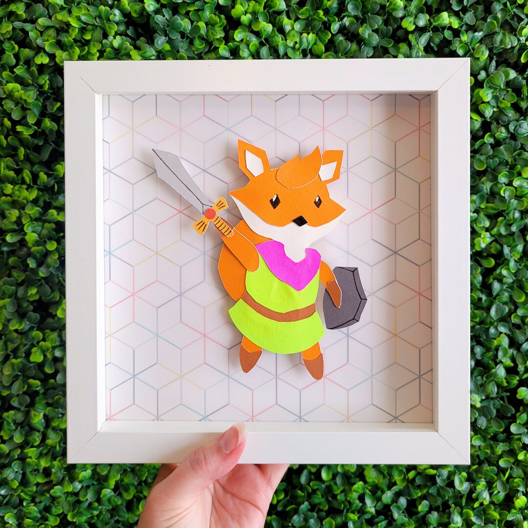TUNIC Fox Papercraft Shadow Box Handmade Madetoorder Paper Art Etsy