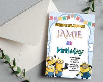 Customizable Minions Birthday Invitation Template - Printable & Digital Download