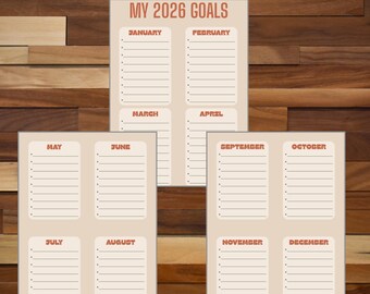 MY 2026 GOALS - Instant Download Printable for Goal Setting & Writing