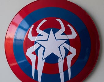 Spider Emblem Shield, Comic Inspired Wall Art or Cosplay Prop Superhero Shield Roleplay Halloween Costume Shield Gift for Comic Fans wall