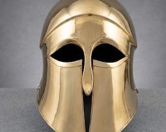 Korinthischer Helm Antike griechische Mittelalterliche Rüstung Tragbarer Helm Cosplay Kostüm Requisite Krieger Kostüm Geschenk für Ihn Halloween Kostüm