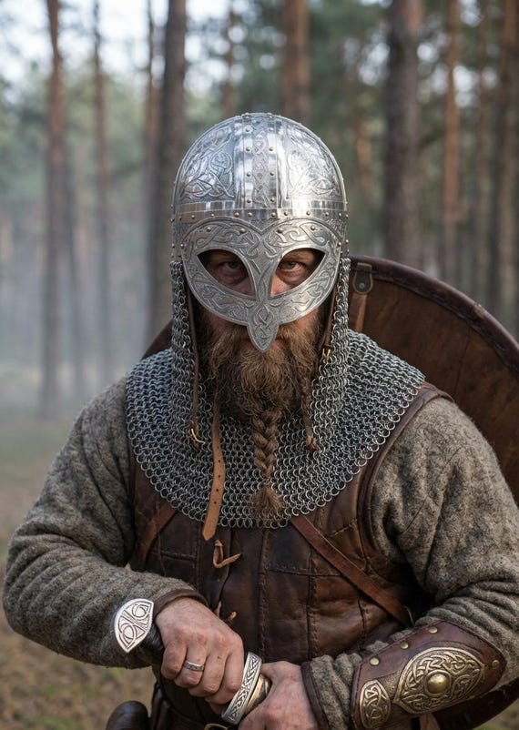 Viking Helmet with Celtic Knotwork Handmade Norse Warrior Helmet, Medieval Armor, LARP Helmet, Viking Cosplay, Historical Reenactment Gear