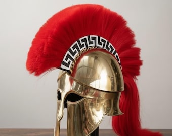 Griechischer korinthischer Helm Spartanischer Kriegerkostüm Rüstung | Bronze überzogener griechischer Hoplit Helm, antikes griechisches Cosplay Prop & Mittelalterliches Geschenk