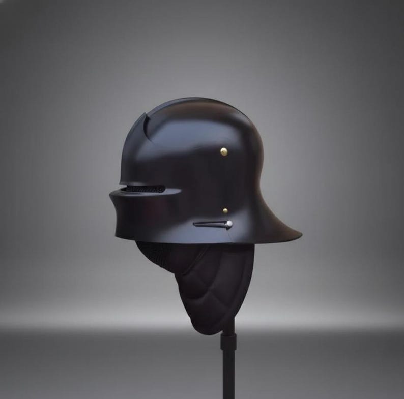 Medieval German Sallet Helmet Gothic Armor Replica LARP Helmet Cosplay Knight Helmet Steel Costume Armor Reenactment Helmet Gift for him image 1