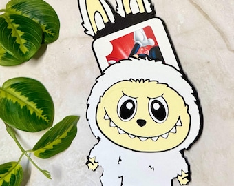 Personalisierter Labubu Geschenkkartenhalter • Labubu Partygeschenk • Labubu Geburtstag • Süße Monster Geschenkkartenhülle • Physisches Partygeschenk