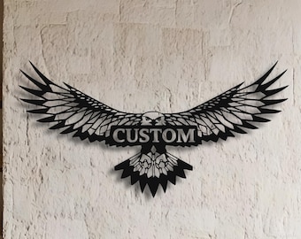 Letrero de metal con águila personalizada, letrero con nombre personalizado, regalo del 4 de julio