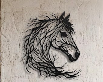 Arte de pared de metal con caballos para sala de estar