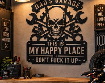 Custom Metal Garage Sign, Personalized Workshop Decor