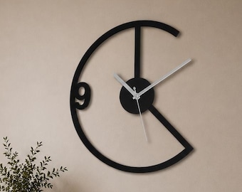 Reloj de pared grande de metal, decoración geométrica minimalista para el hogar, reloj silencioso de gran tamaño.