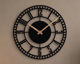 Handmade Metal Wall Clock, Silent Modern Wall Art, 3D Floating Effect