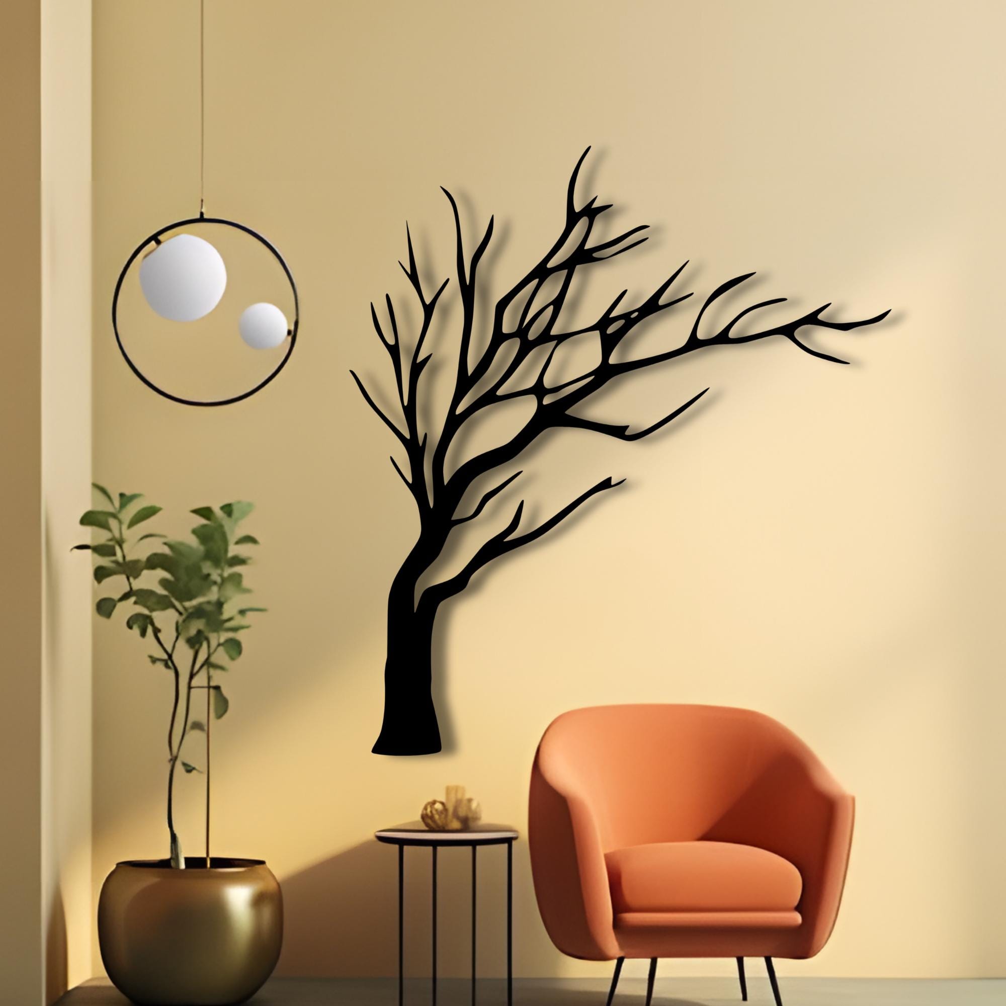 Branch Metal Wall Art, Large Tree Home Decor, Modern Wall Sign - Etsy