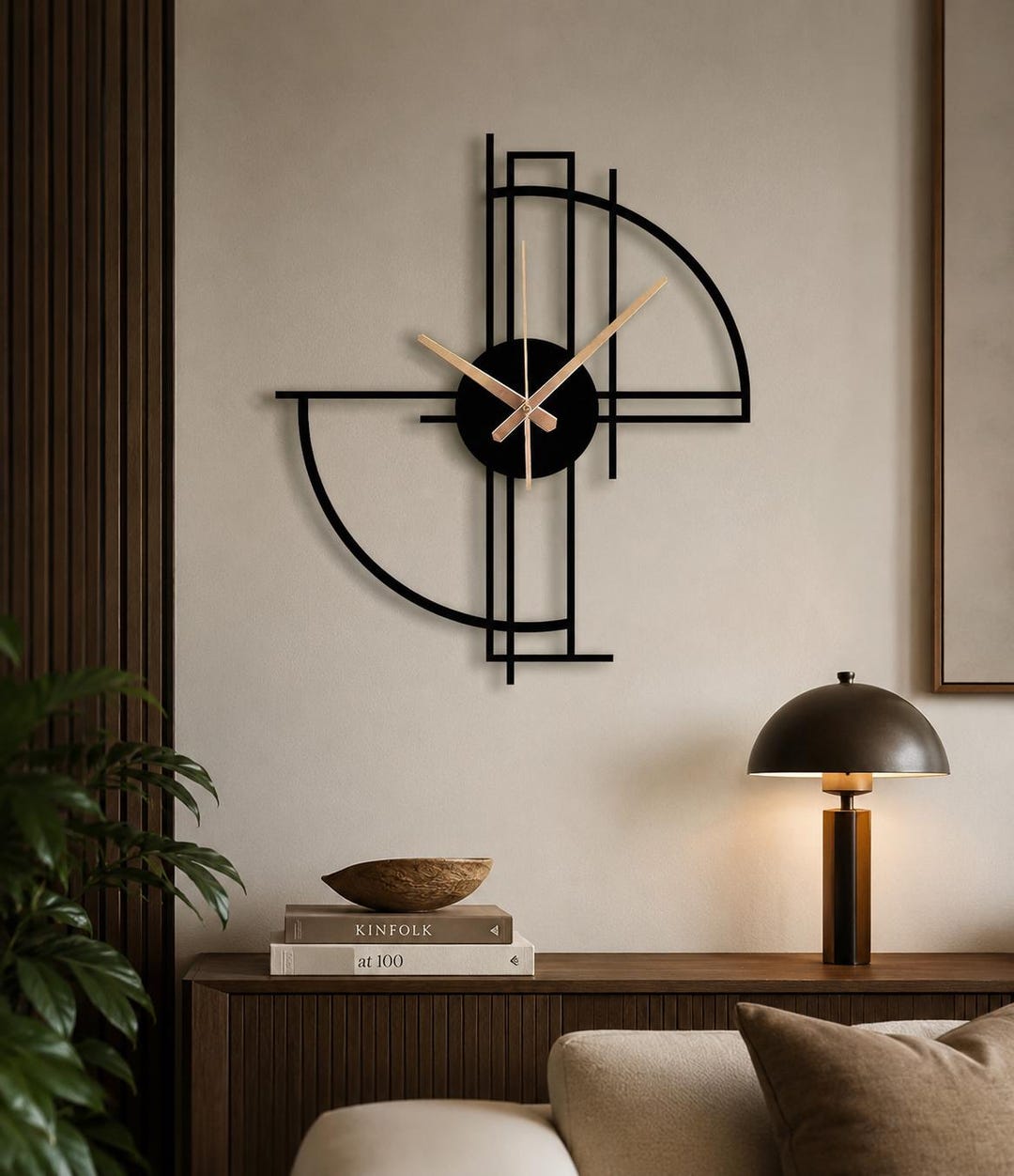 Minimalist Metal Wall Clock, Modern Art Decor, Silent Black Clock - Etsy