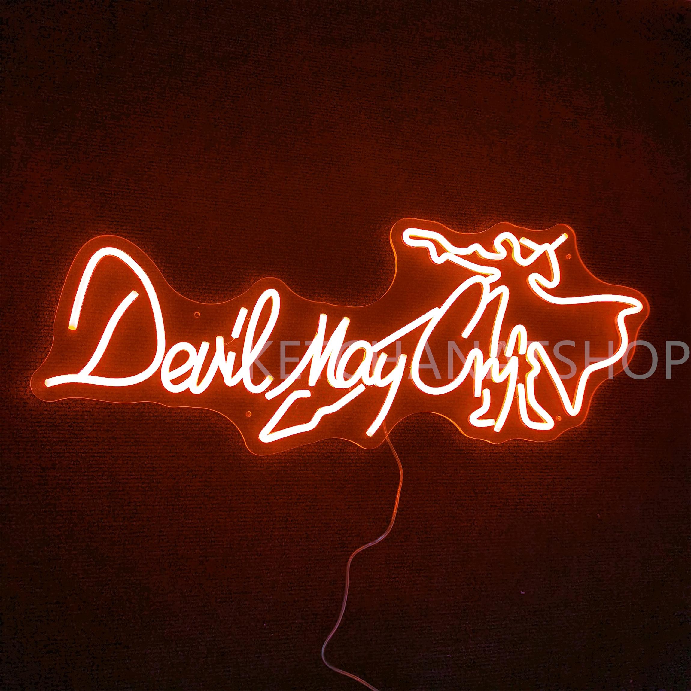Devil May Cry LED Neon Sign, Custom Arcade Room Gaming LED Sign, Man ...