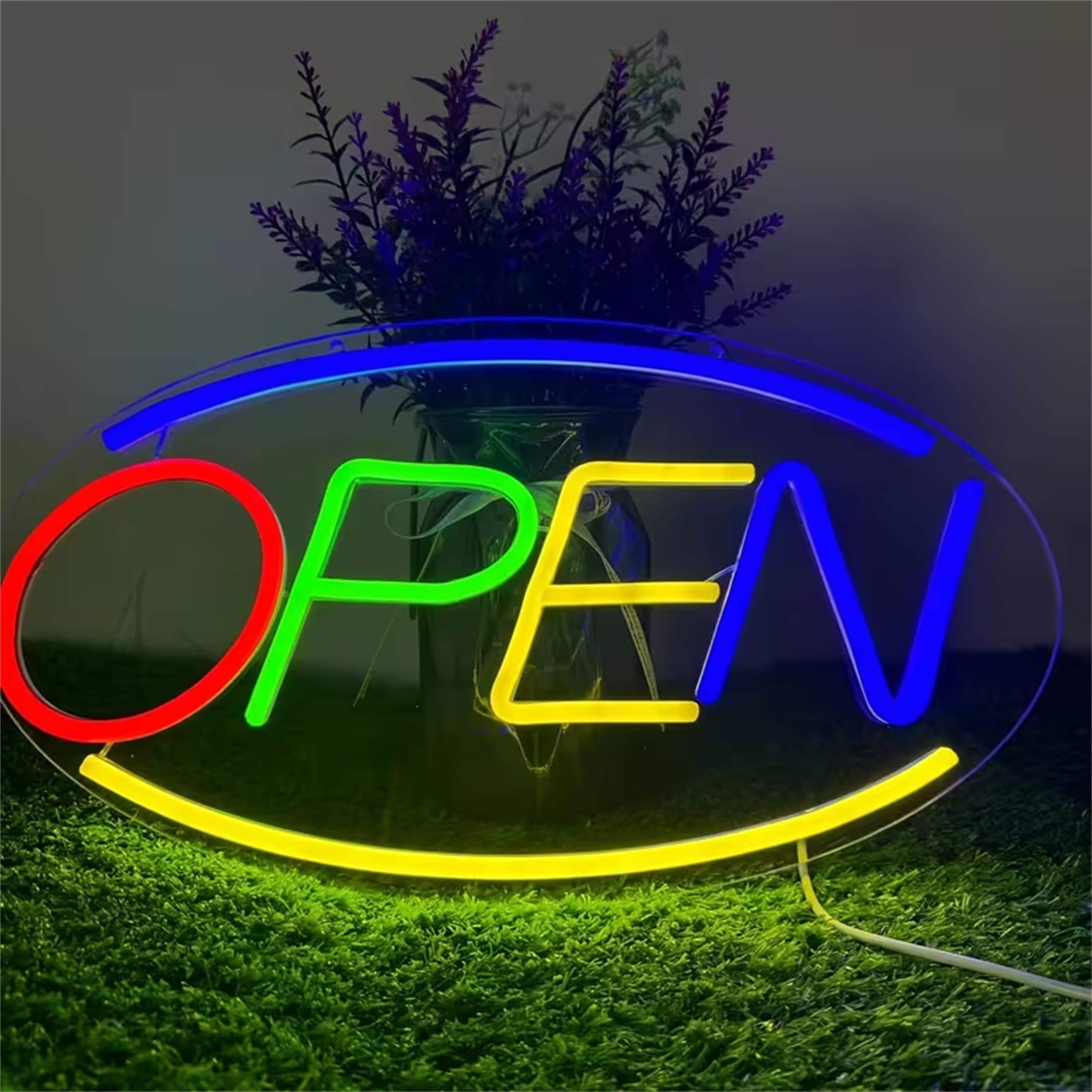 LED Open Neon Sign, Modern Open Sign, Open Light up Sign, Battery ...