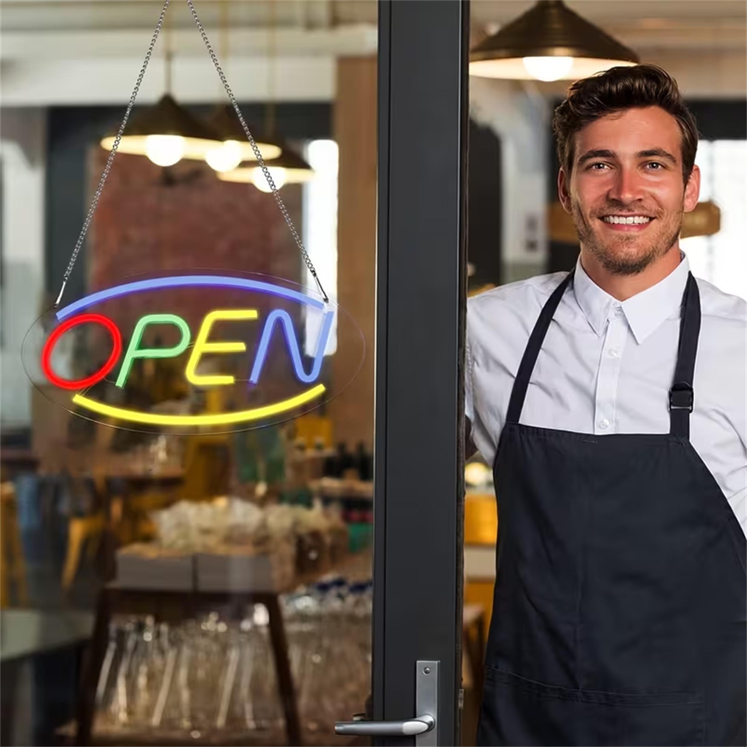 LED Open Neon Sign, Modern Open Sign, Open Light up Sign, Battery ...