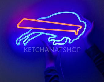 Buffalo Bills Football Neon Sign,LED Neon Light,Bedroom Wall Decor, Personalized Gift for Boyfriend,Man Cave,Easter gifts