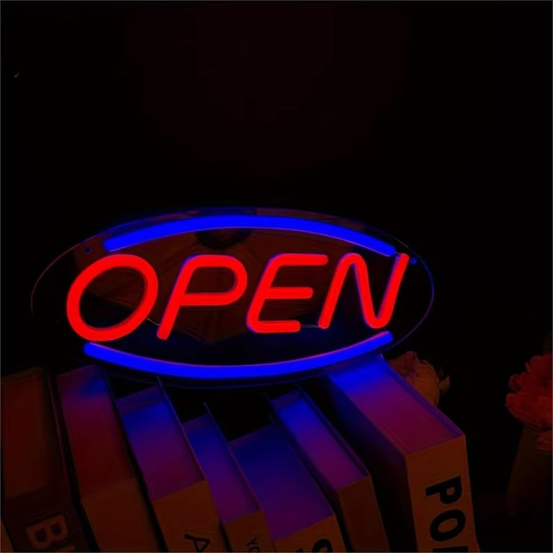 LED Open Neon Sign, Modern Open Sign, Open Light up Sign, Battery ...
