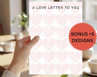Love Letter Template | Editable Romantic Letter | Gift for Boyfriend Girlfriend Husband Wife | Last Minute Printable | Canva Template
