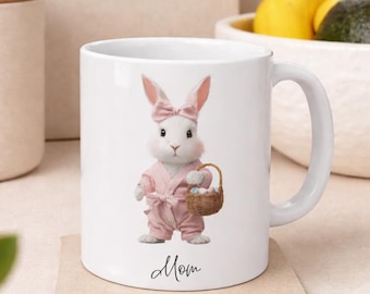Mom Coffee Mug | Easter Bunny Mug | Mom Ceramic Mug | Mothers Day Gift | Mom to Be | Spring Bunny Mug |