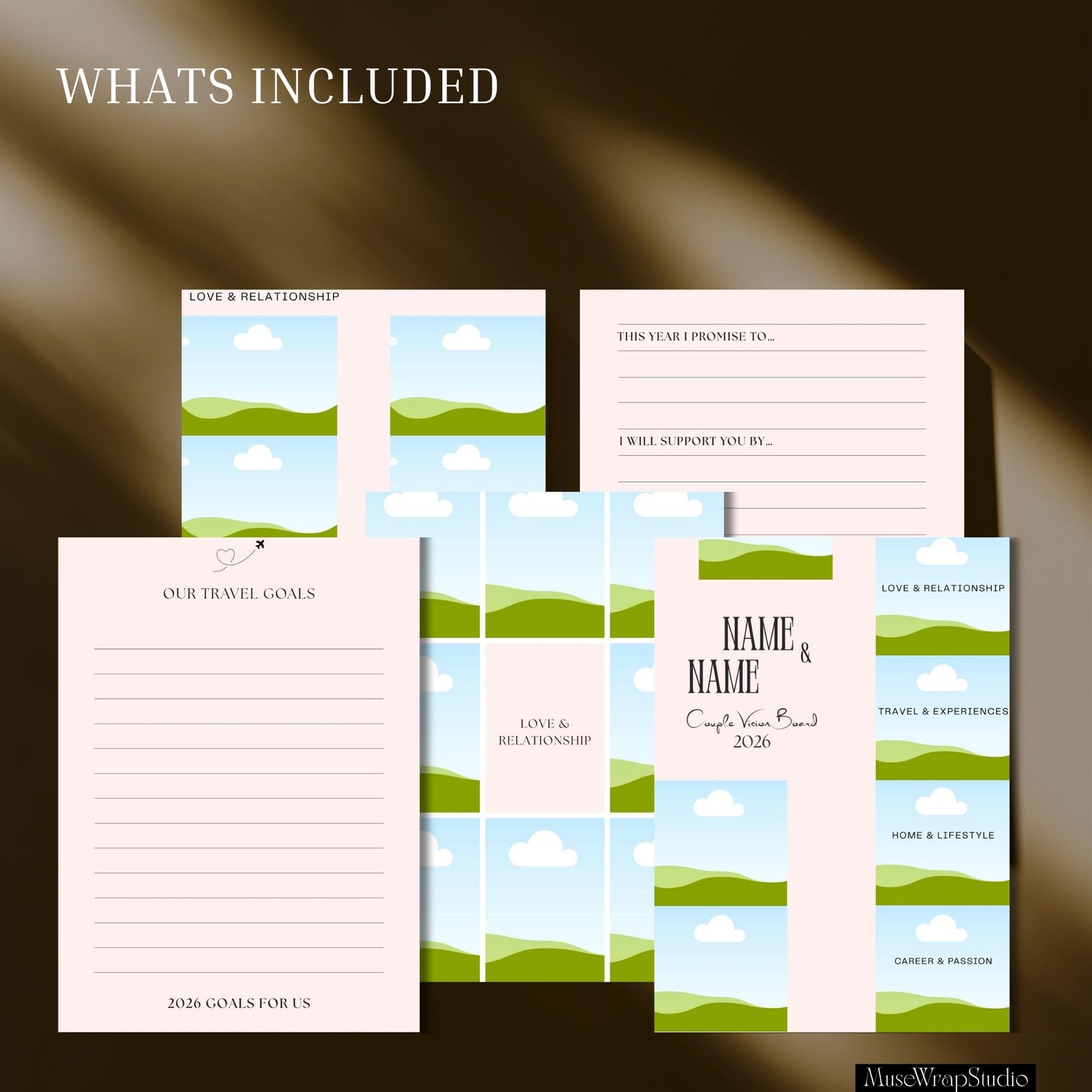 2026 Couples Vision Board Printable New Year Relationship Goals