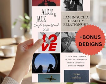 2026 Couples Vision Board Printable | New Year Relationship Goals | Couples Manifestation Template | Editable Canva Planner | Digital Gift