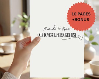 Couples Bucket List Printable | Relationship Goals Planner | Romantic Couples Gift | Editable Canva Template | Anniversary Gift