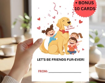 Kids Valentine Printable • Dog Valentine Card • Classroom Valentines for Kids • Be My Valentine Card • Preschool Valentine Exchange