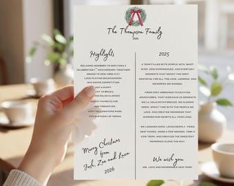 Christmas Family Year in Review Template Holiday Photo Collage | Family Christmas Printable | Year Recap Template | Editable Canva Template