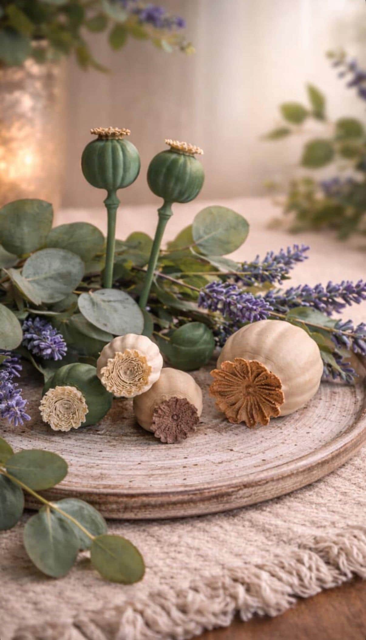 Mohnblume Deko 3D Druck Datei Set | STL + 3MF Digital Download | Mohn Set mit Stiel & Mohnkopf ohne Stiel | Boho Scandi | Vase Deko
