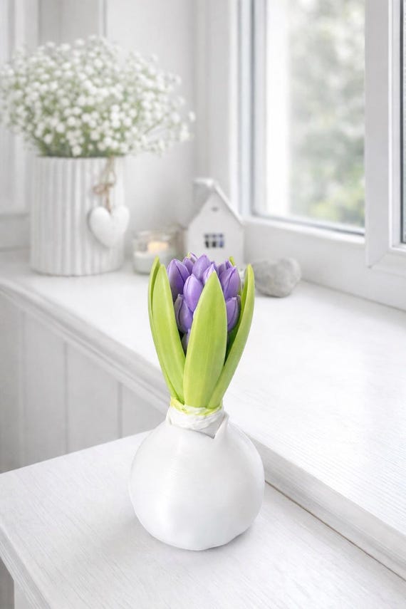 Hyazinthe Blüte 3D Druck Datei | STL + 3MF Digital Download | Frühlingsdeko & Osterdeko | Scandi Boho Deko | Blumenzwiebel Vase