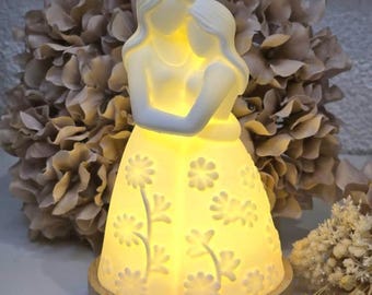 Mutter Tochter Figur 3D Druck Datei inkl. gewerblicher Lizenz | LED Lampe Figur Muttertag | Geschenk Mama Tochter | Deko Lampe modern | 3MF