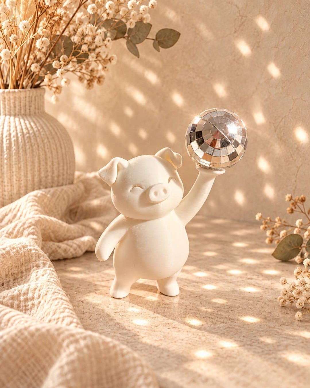 Freddy the Pig Incl. Commercial License STL & 3MF | Pig Disco Ball | 3D ...