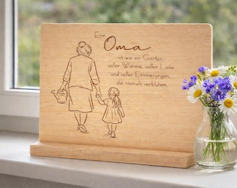 Oma & Enkelin SVG | Spruch „Eine Oma ist wie ein Garten…“ | Plotterdatei | Geschenk Oma Enkelin | Muttertag Datei | Laser Gravur SVG