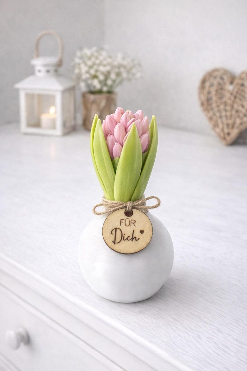 Archivo de impresión 3D de flor de jacinto | Descarga digital STL + 3MF | Decoración de primavera y Pascua | Decoración boho escandinava | Jarrón con bulbos imagen 2