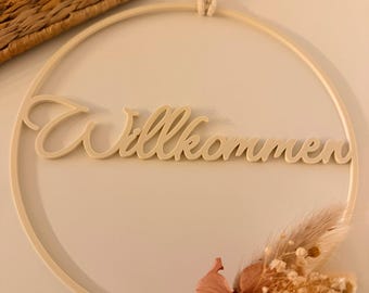 Willkommen Schriftzug Kranz | 3D-Druck Datei (STL & 3MF) | Türkranz Vorlage | Digitaler Download