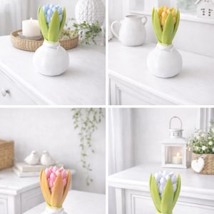 Archivo de impresión 3D de flor de jacinto | Descarga digital STL + 3MF | Decoración de primavera y Pascua | Decoración boho escandinava | Jarrón con bulbos imagen 3