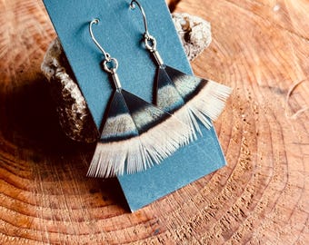 wild turkey feather earrings | handmade | real feathers | lightweight & hypoallergenic