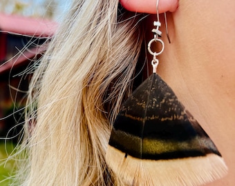 wild turkey feather earrings | handmade in the Pacific Northwest | lightweight & hypoallergenic